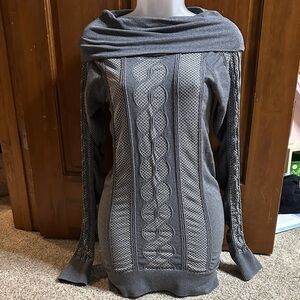 Athleta Gray Cowl Neck Sweater